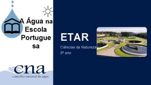 A gua na Escola Portugue sa ETAR Cincias