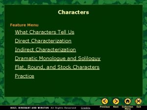 Characters Feature Menu What Characters Tell Us Direct