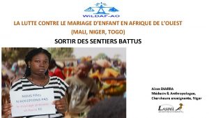 LA LUTTE CONTRE LE MARIAGE DENFANT EN AFRIQUE