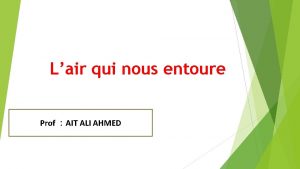 Lair qui nous entoure Prof AIT ALI AHMED