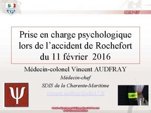 Prise en charge psychologique lors de laccident de