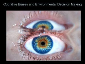 Cognitive Biases and Environmental Decision Making Overarching Proposal
