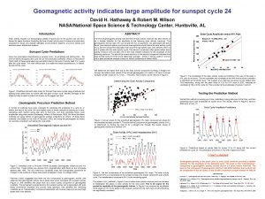 Geomagnetic activity indicates large amplitude for sunspot cycle