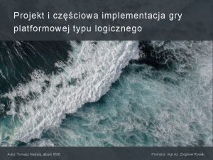 Projekt i czciowa implementacja gry platformowej typu logicznego