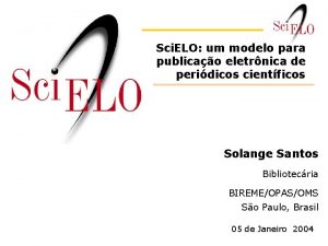 Sci ELO um modelo para publicao eletrnica de