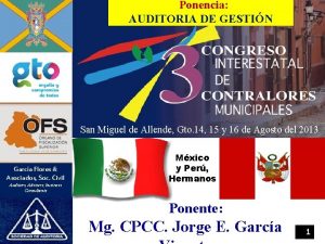 Ponencia AUDITORIA DE GESTIN San Miguel de Allende