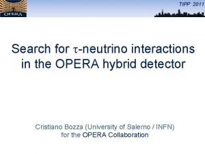 TIPP 2011 Search for neutrino interactions in the