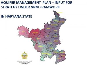 AQUIFER MANAGEMENT PLAN INPUT FOR STRATEGY UNDER NRM