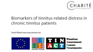 Biomarkers of tinnitusrelated distress in chronic tinnitus patients