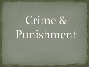 Crime Punishment Crime Christianity Human Nature Key Question