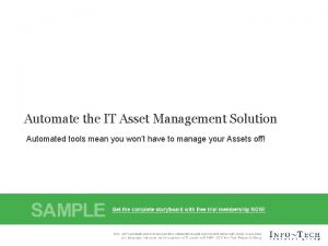 Automate asset management Automate asset management