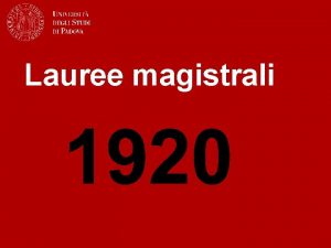 Lauree magistrali Lauree magistrali Linguistica Filologia moderna Francesistica