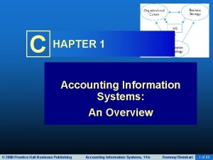 C HAPTER 1 Accounting Information Systems An Overview