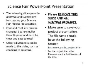 Science fair powerpoint presentation examples
