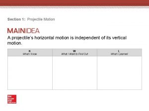 Section 1 Projectile Motion A projectiles horizontal motion