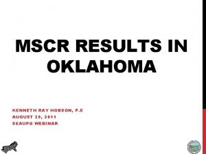 MSCR RESULTS IN OKLAHOMA KENNETH RAY HOBSON P