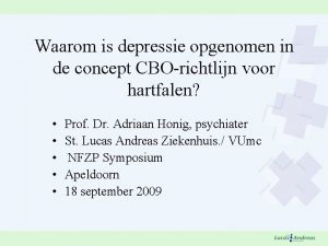 Waarom is depressie opgenomen in de concept CBOrichtlijn