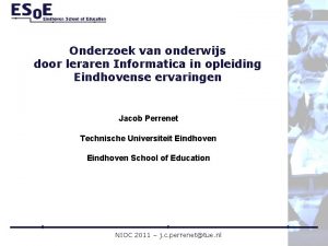 Onderzoek van onderwijs door leraren Informatica in opleiding