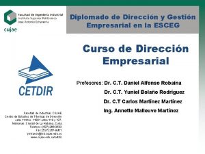 Diplomado de Direccin y Gestin Empresarial en la