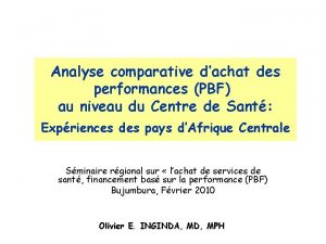 Analyse comparative dachat des performances PBF au niveau