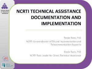 National Center on Response to Intervention NCRTI TECHNICAL