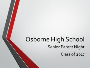 Osborne High School Senior Parent Night Class of