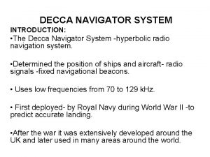 Decca navigation system