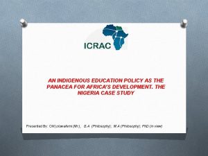 Indigenous education in nigeria