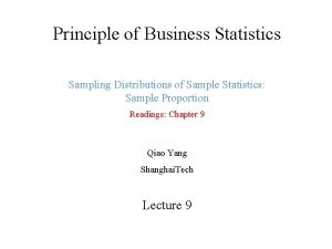Sample proportion Sample proportion