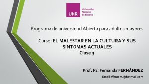 Programa de universidad Abierta para adultos mayores Curso