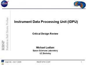 Radiation Belt Storm Probes RBSP Instrument Data Processing