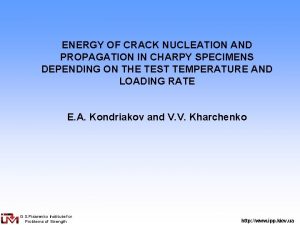 ENERGY OF CRACK NUCLEATION AND PROPAGATION IN CHARPY