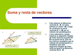 Suma y resta de vectores