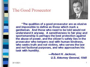 Qualities of a good prosecutor