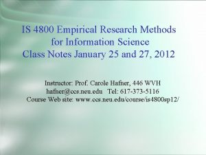 IS 4800 Empirical Research Methods for Information Science