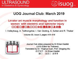 UOG Journal Club March 2019 Levator ani muscle