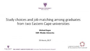 Study choices and job matching among graduates from