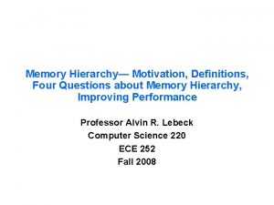 Memory hierarchy definition