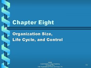 Chapter Eight Organization Size Life Cycle and Control