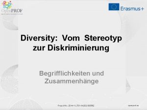 Diversity Vom Stereotyp zur Diskriminierung Begrifflichkeiten und Zusammenhnge