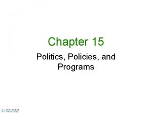 Chapter 15 Politics Policies and Programs Shrinking Resources