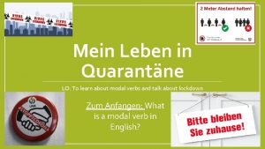 Mein Leben in Quarantne LO To learn about