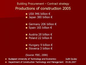 Building Procurement Contract strategy Productions of construction 2005