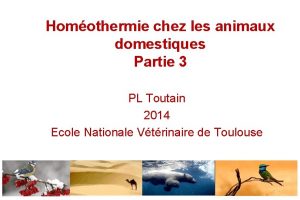 Homothermie chez les animaux domestiques Partie 3 PL