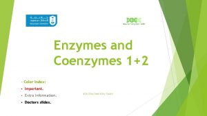 Enzymes and Coenzymes 12 Color Index Important Extra