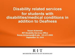 Rit disability services