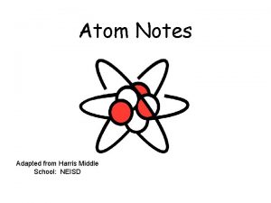 Atom Notes Adapted from Harris Middle School NEISD