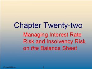 Chapter Twentytwo Managing Interest Rate Risk and Insolvency