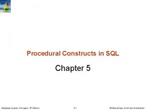 Procedural constructs