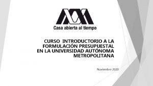 CURSO INTRODUCTORIO A LA FORMULACIN PRESUPUESTAL EN LA